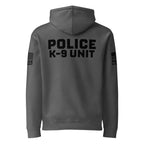 Police K-9 Unit - Heavyweight Duty Wear / RAID Hoodie (Flag & Sleeve Identifiers) in Charcoal Solid - back view