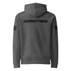 Corrections — Duty Wear Heavyweight Hoodie (Flag & Sleeve Identifier) — Charcoal Solid — Back view