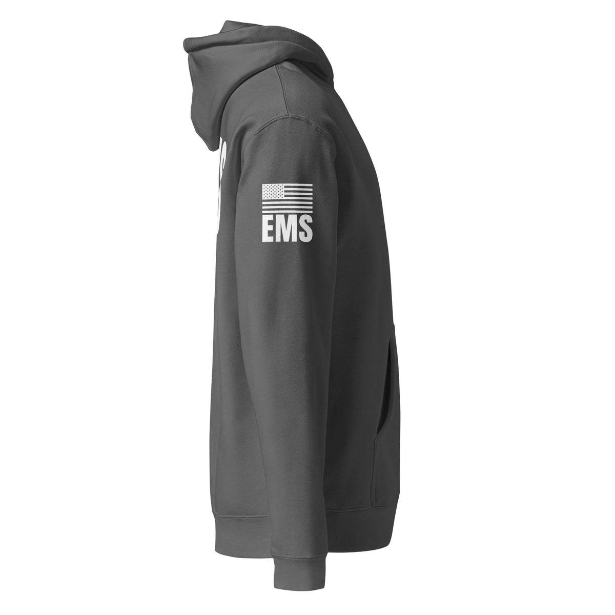 EMS — Duty Wear Heavyweight Hoodie (Flag & Sleeve Identifier) — Charcoal Solid — Right-side view