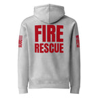 Fire Rescue — Duty Wear Heavyweight Hoodie, in Grey, back view