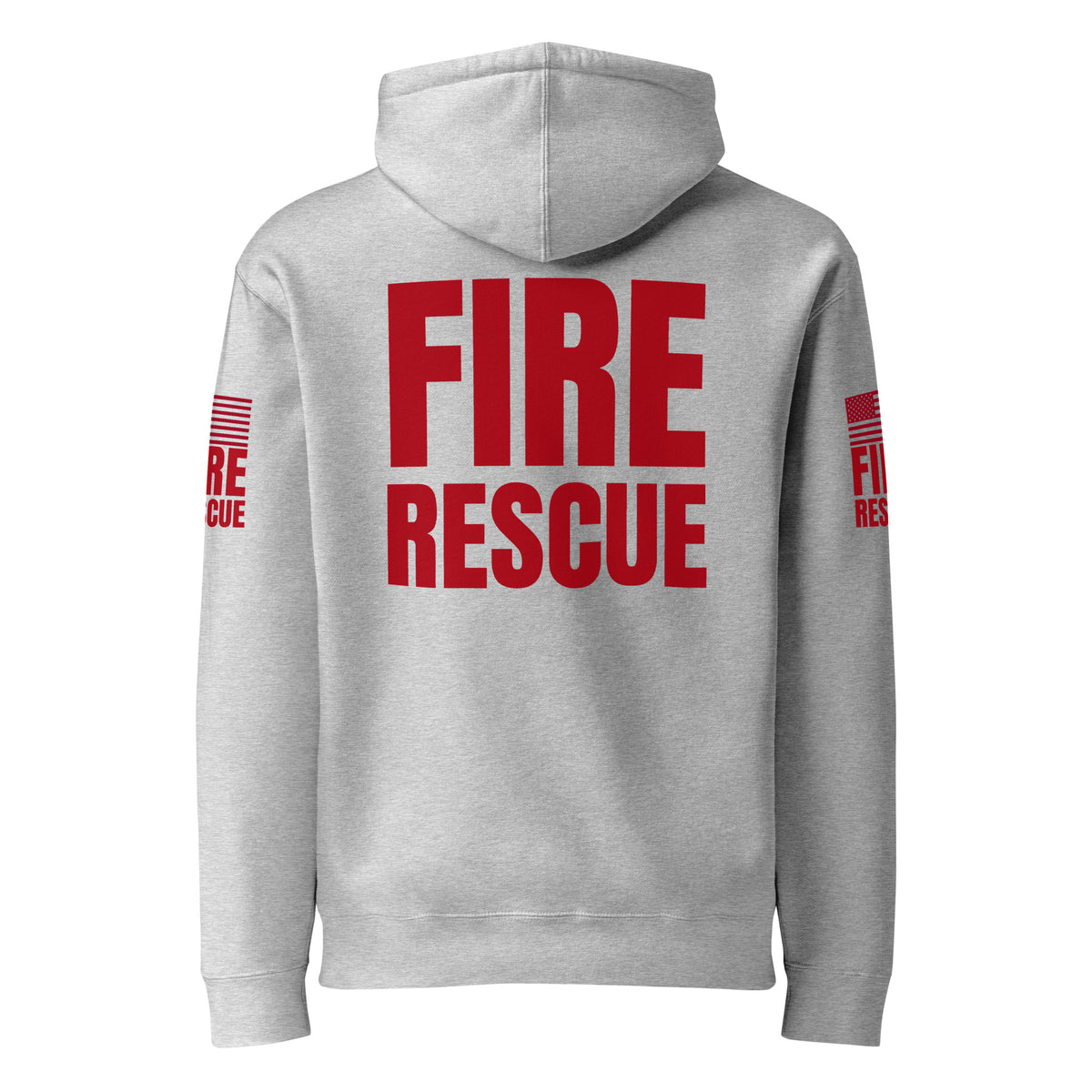 Fire Rescue — Duty Wear Heavyweight Hoodie, in Grey, back view