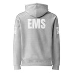 EMS — Duty Wear Heavyweight Hoodie (Flag & Sleeve Identifier) — Grey Heather — Back view