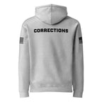 Corrections — Duty Wear Heavyweight Hoodie (Flag & Sleeve Identifier) — Grey Heather — Back view