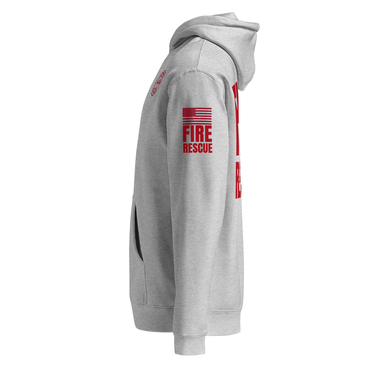 Fire Rescue — Duty Wear Heavyweight Hoodie, in Grey, left-side view