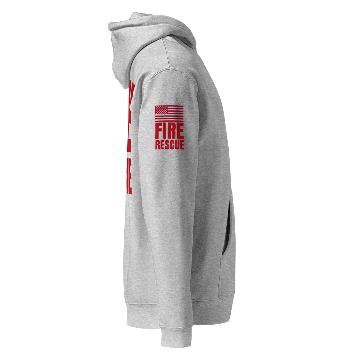 Fire Rescue — Duty Wear Heavyweight Hoodie, in Grey, right-side view