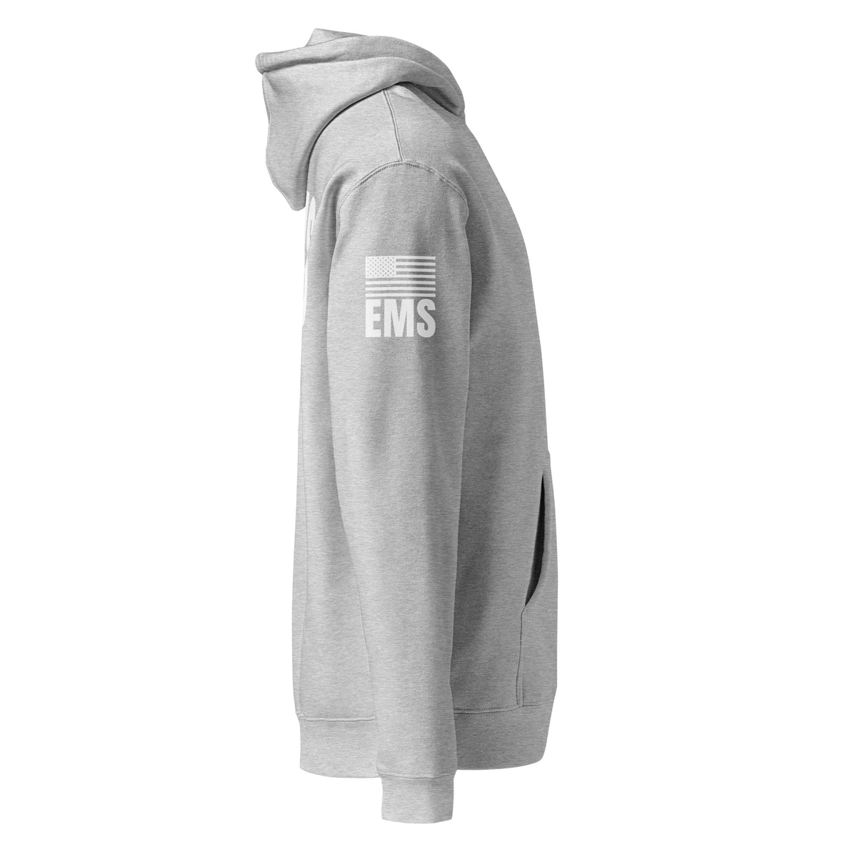 EMS — Duty Wear Heavyweight Hoodie (Flag & Sleeve Identifier) — Grey Heather — Right-side view