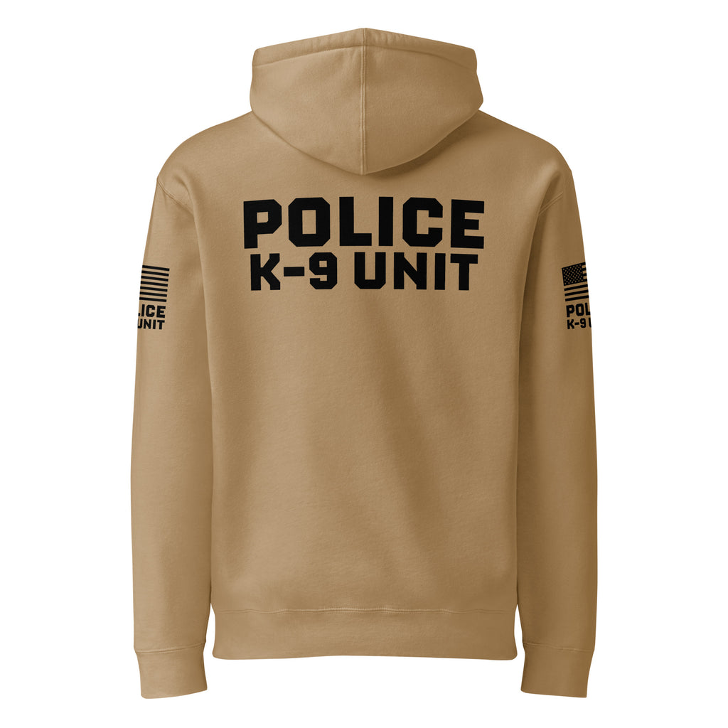 Police K-9 Unit - Heavyweight Duty Wear / RAID Hoodie (Flag & Sleeve Identifiers) in Sandstone - back view