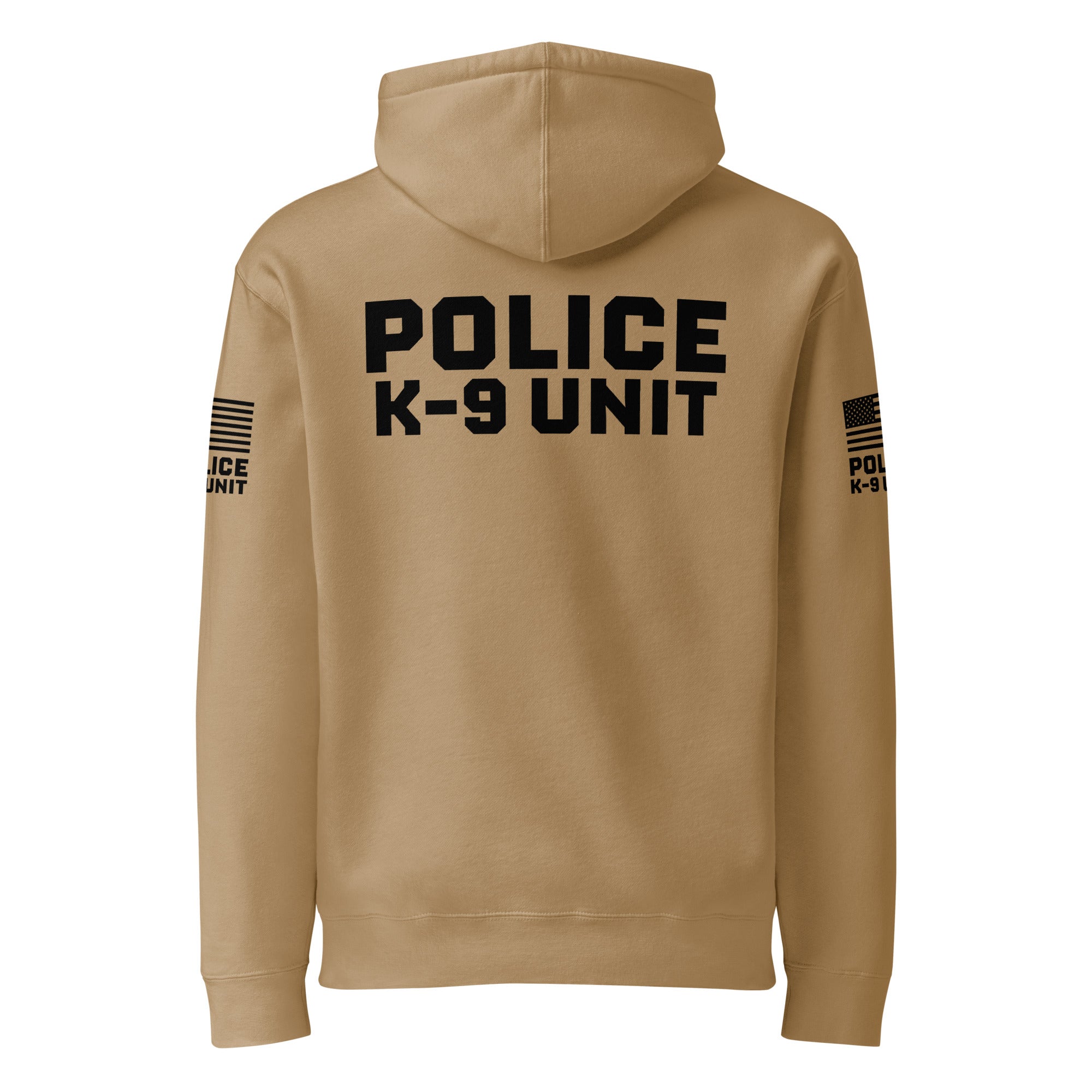 Police K-9 Unit - Heavyweight Duty Wear / RAID Hoodie (Flag & Sleeve Identifiers) in Sandstone - back view