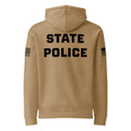 State Police — Duty Wear Heavyweight Hoodie (Flag & Sleeve Identifier) — Sandstone — Back view