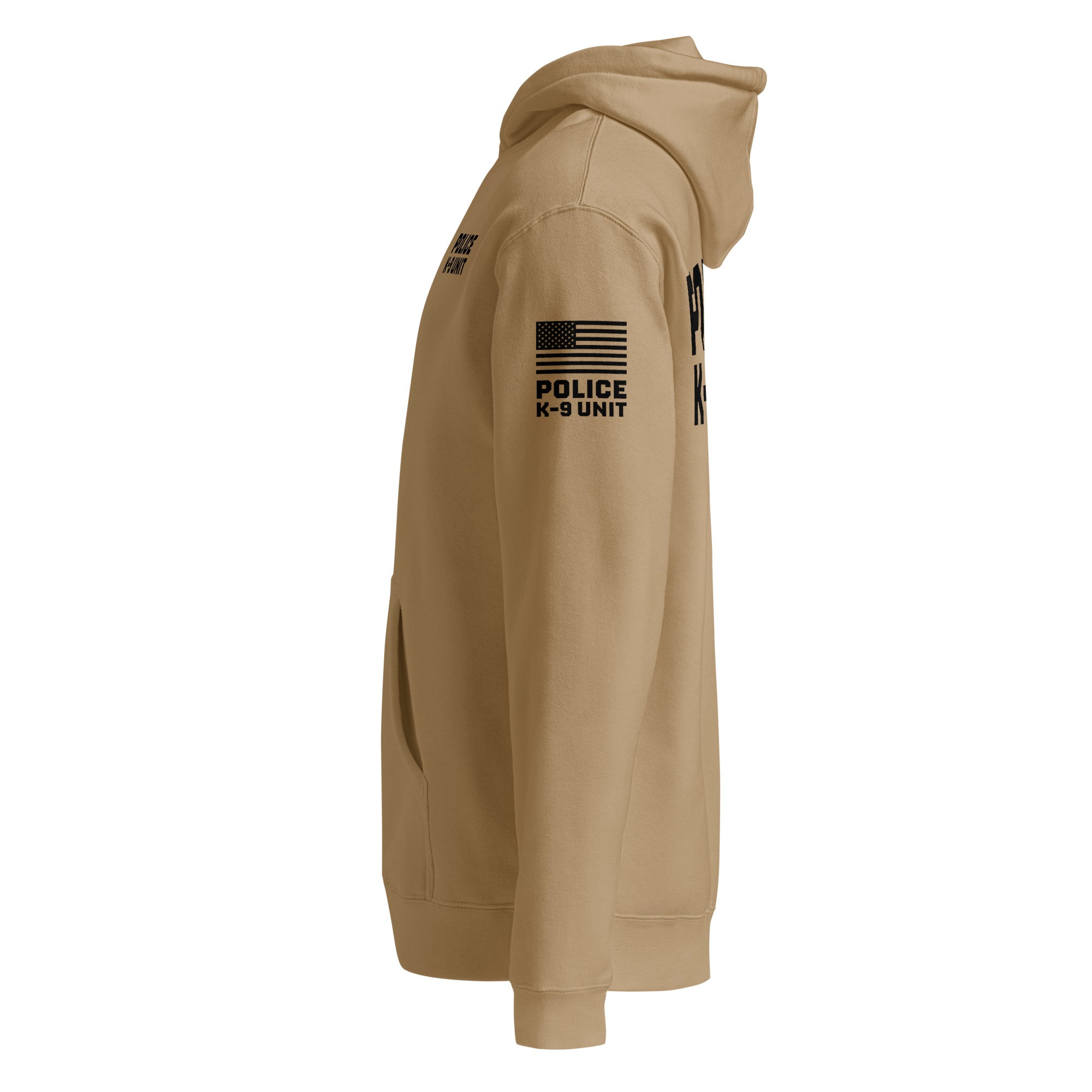 Police K-9 Unit - Heavyweight Duty Wear / RAID Hoodie (Flag & Sleeve Identifiers) in Sandstone - left-side view