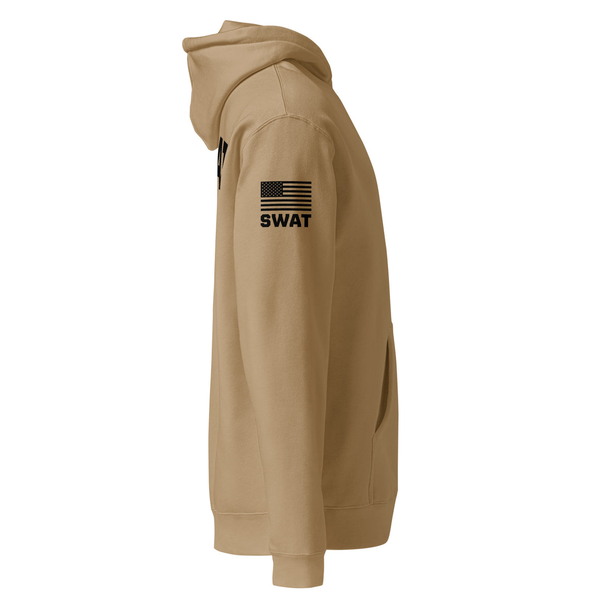 SWAT — Duty Wear Heavyweight Hoodie (Flag & Sleeve Identifier) — Sandstone — Right-side view