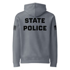 State Police — Duty Wear Heavyweight Hoodie (Flag & Sleeve Identifier) — Storm Blue — Back view