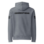 Corrections — Duty Wear Heavyweight Hoodie (Flag & Sleeve Identifier) — Storm Blue — Back view