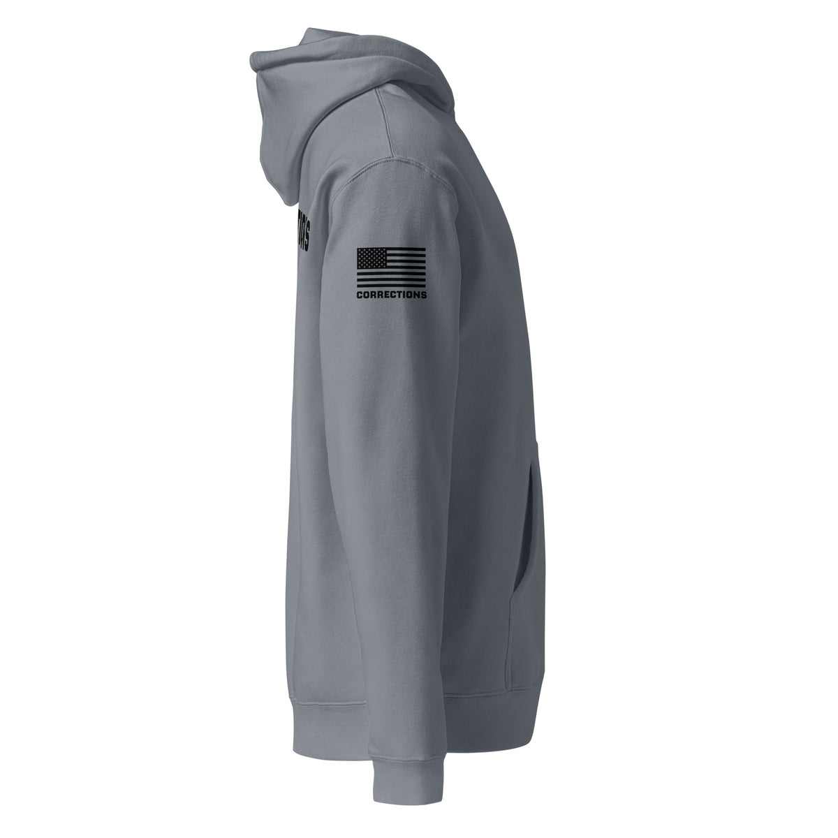 Corrections — Duty Wear Heavyweight Hoodie (Flag & Sleeve Identifier) — Storm Blue — Right-side view