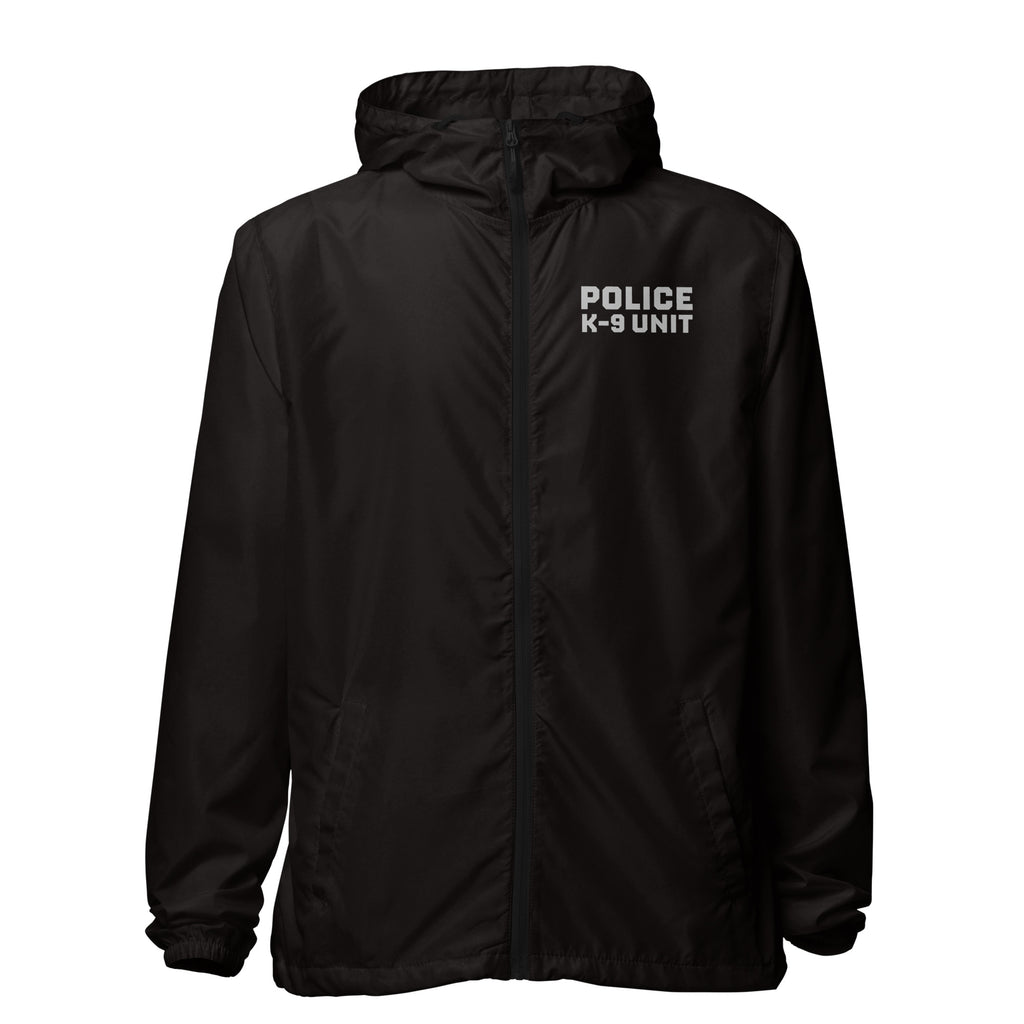 Police K-9 Unit - Lightweight Duty Windbreaker in Black - front view