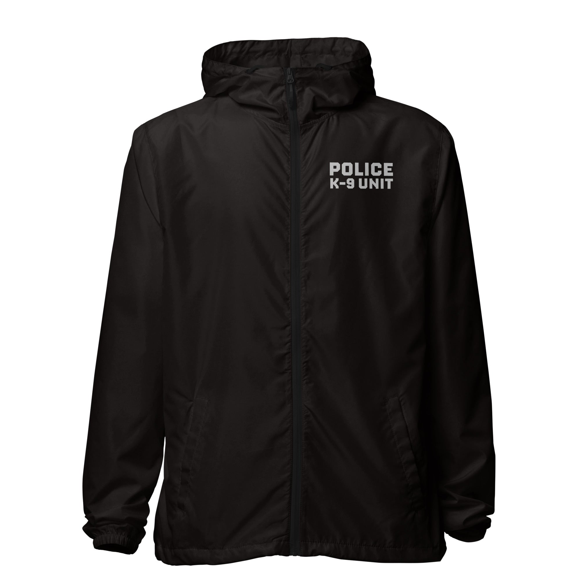Police K-9 Unit - Lightweight Duty Windbreaker in Black - front view