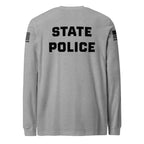 State Police — Duty Wear Long Sleeve Shirt (Flag & Sleeve Identifier) — Athletic Heather — Back view