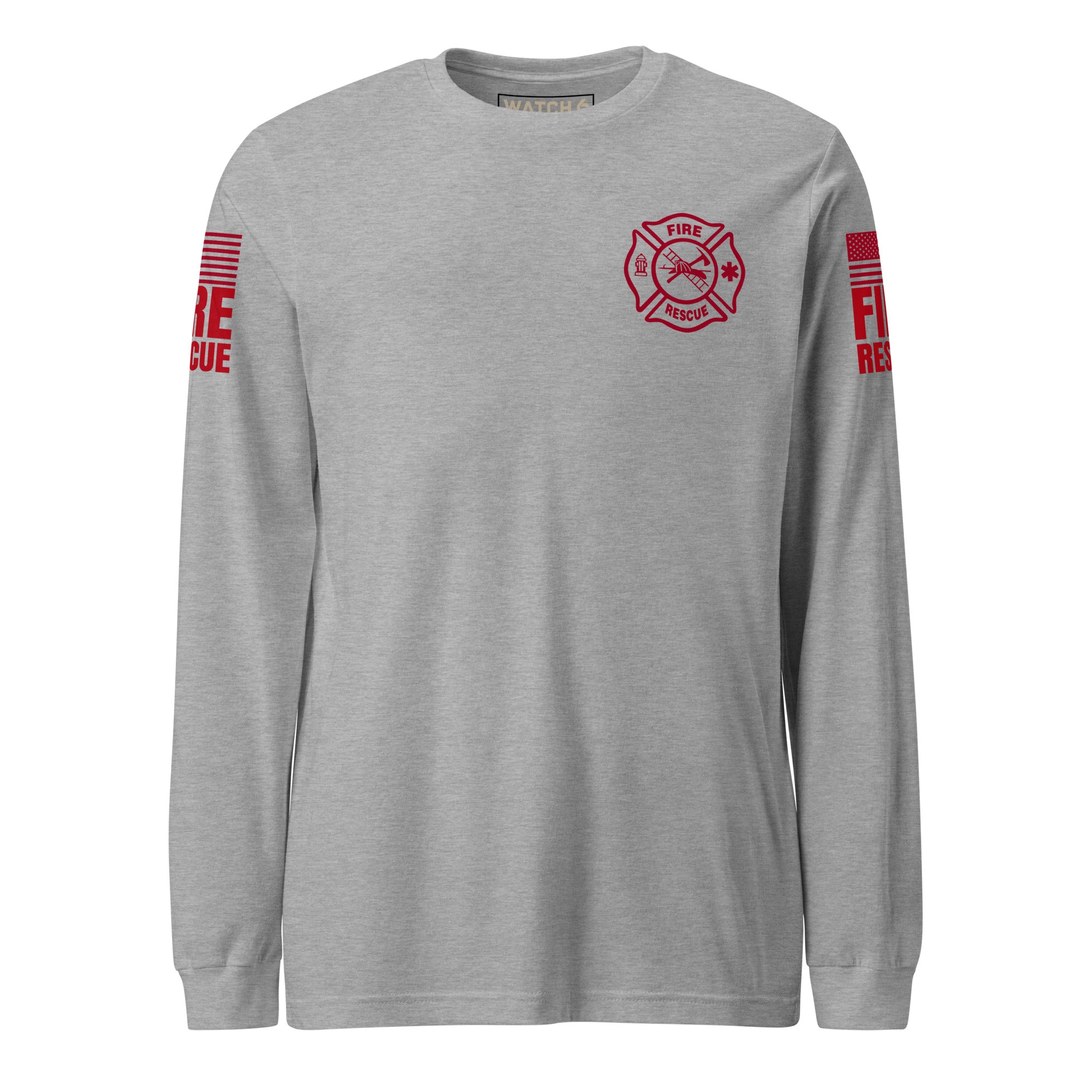 Fire Rescue — Duty Wear Long Sleeve Shirt, in Athletic Heather, front view