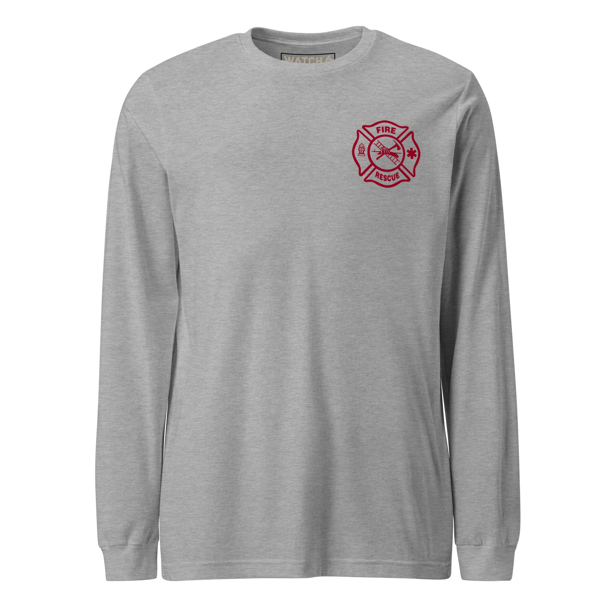 Fire Rescue — Duty Wear Long Sleeve Shirt, in Athletic Heather, front view