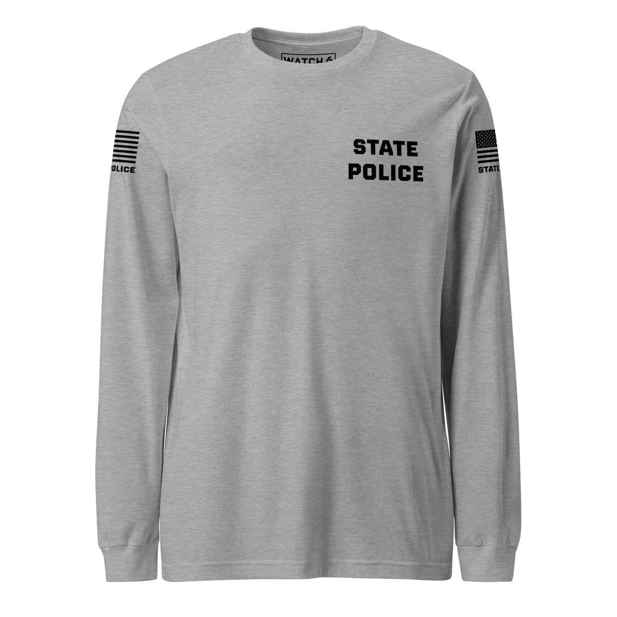 State Police — Duty Wear Long Sleeve Shirt (Flag & Sleeve Identifier) — Athletic Heather — Front view