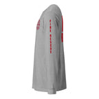 Fire Rescue long sleeve duty shirt with full sleeve identifiers in Athletic Heather, left view