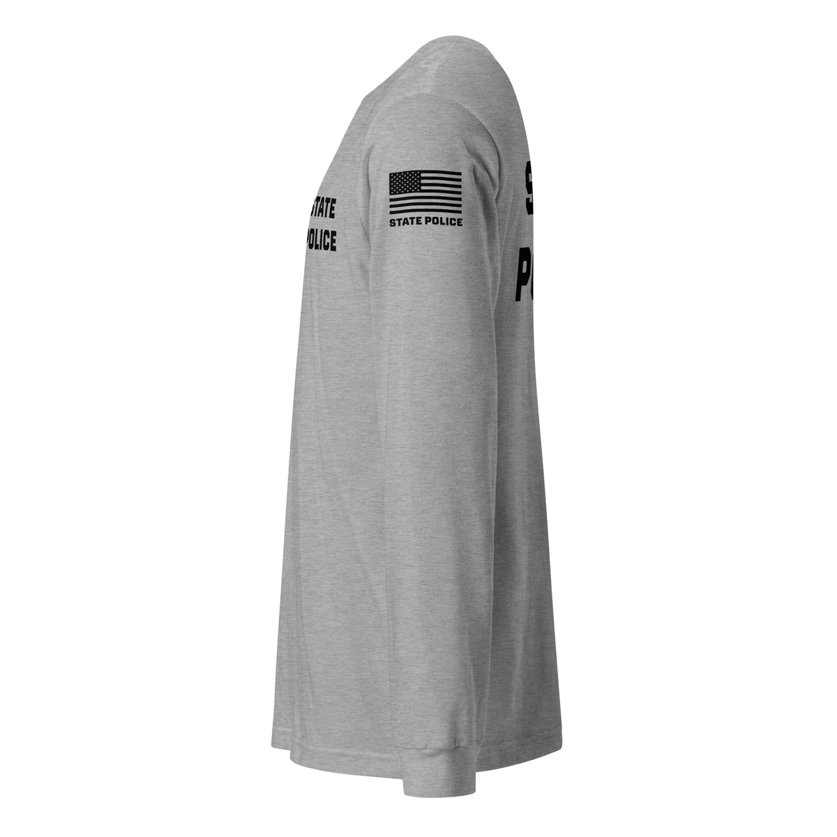 State Police — Duty Wear Long Sleeve Shirt (Flag & Sleeve Identifier) — Athletic Heather — Left-side view
