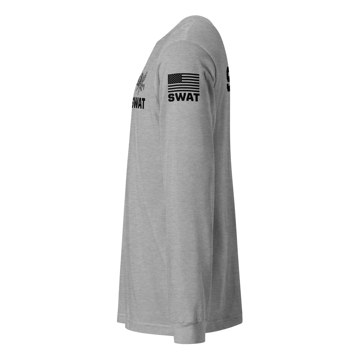 SWAT — Duty Wear Long Sleeve Shirt (Flag & Sleeve Identifier) — Athletic Heather — Left-side view