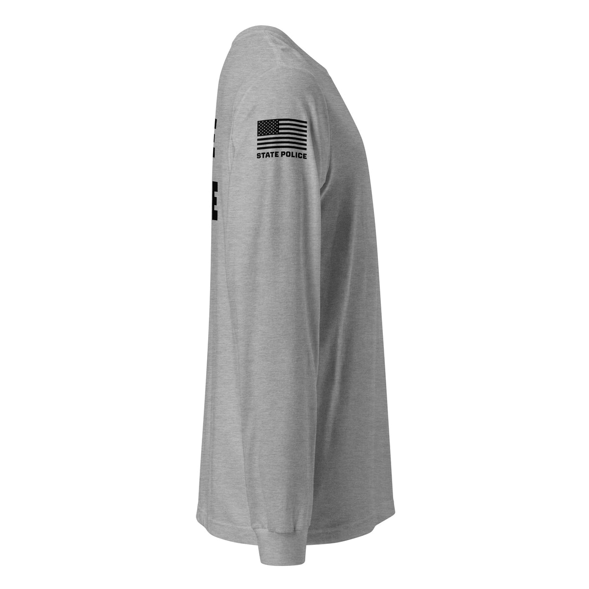 State Police — Duty Wear Long Sleeve Shirt (Flag & Sleeve Identifier) — Athletic Heather — Right-side view