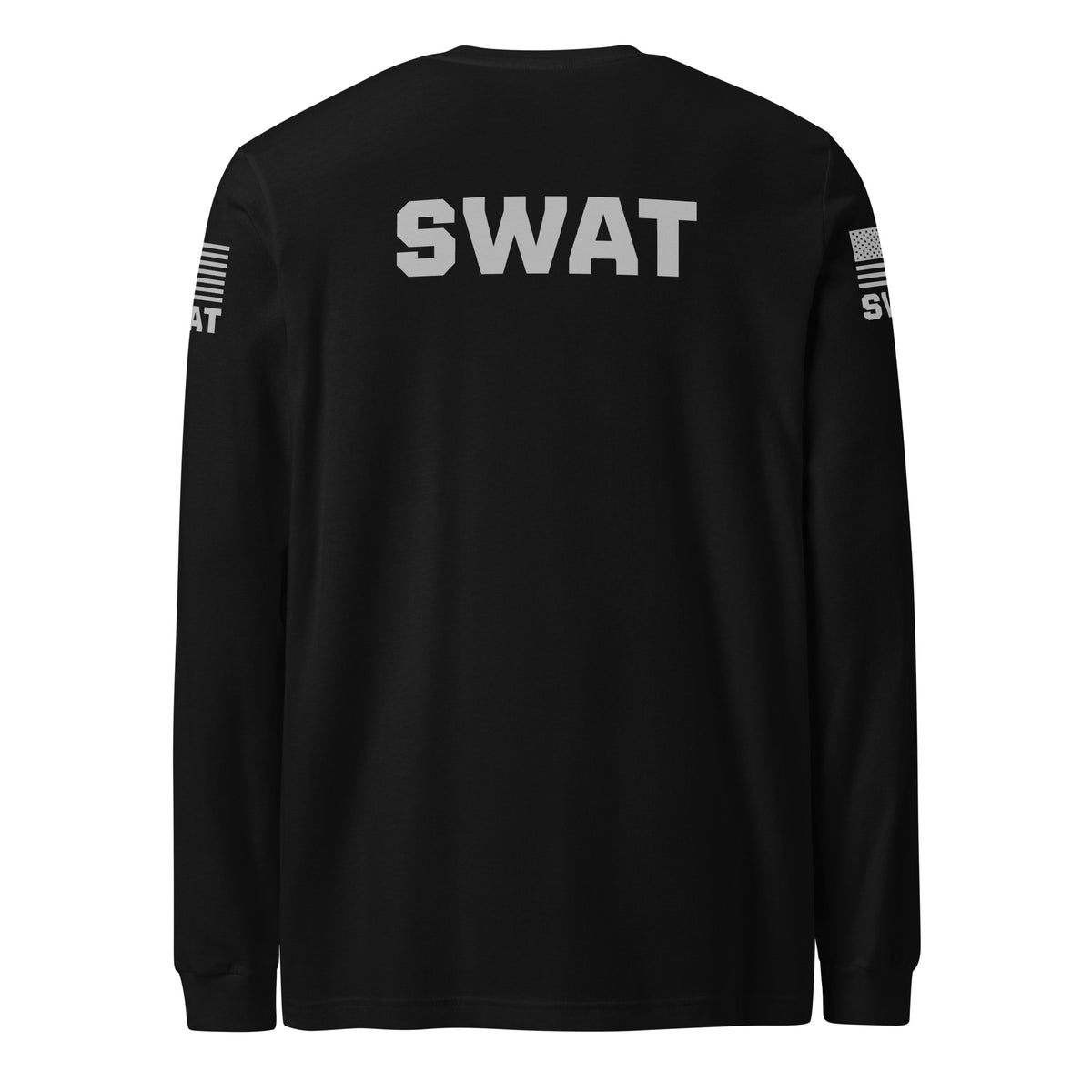 SWAT — Duty Wear Long Sleeve Shirt (Flag & Sleeve Identifier) — Black — Back view