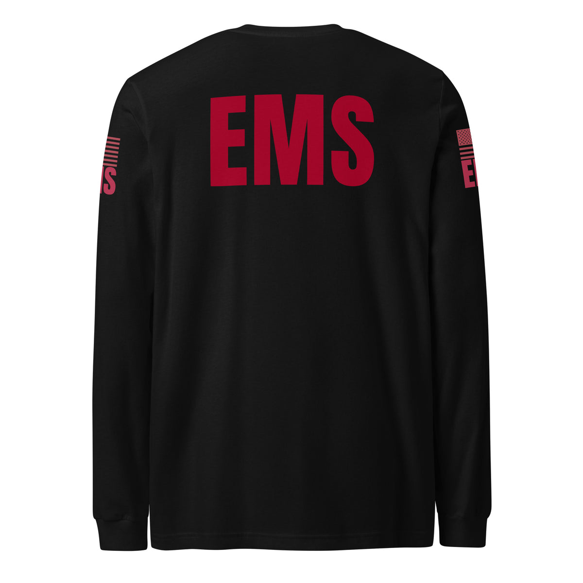 EMS — Duty Wear Long Sleeve Shirt (Flag & Sleeve Identifier) — Black — Back view
