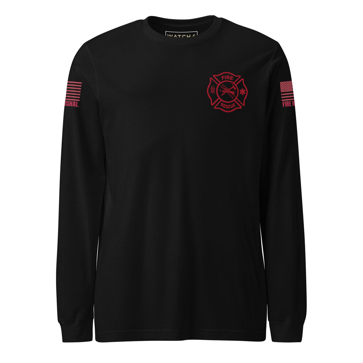 Fire Marshal — Duty Wear Long Sleeve Shirt — Black, front view