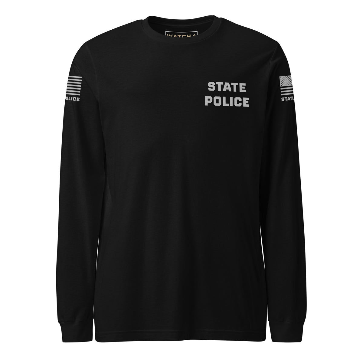 State Police — Duty Wear Long Sleeve Shirt (Flag & Sleeve Identifier) — Black — Front view