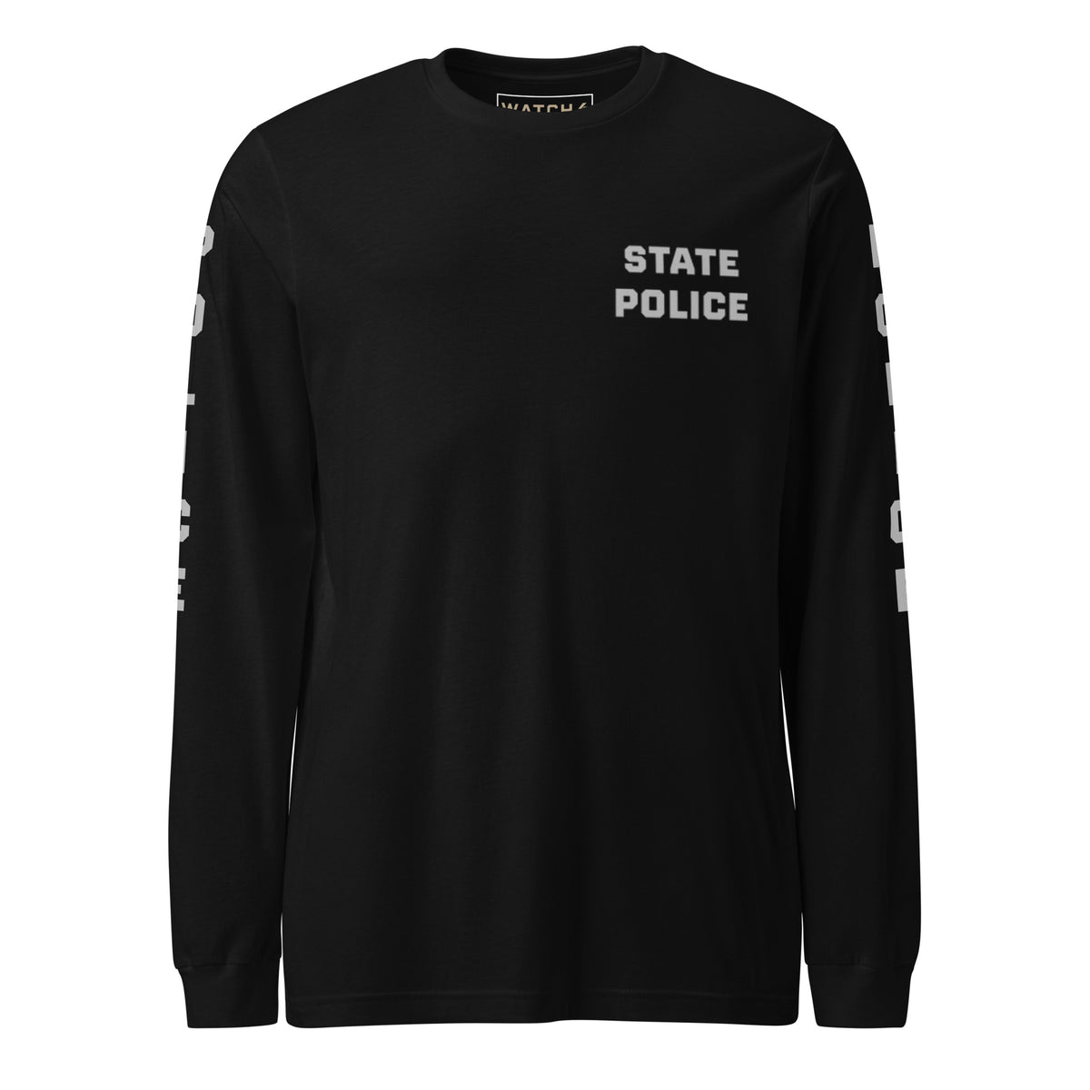State Police — Duty Wear Long Sleeve Shirt (Full Sleeve Identifier) — Black — Front view