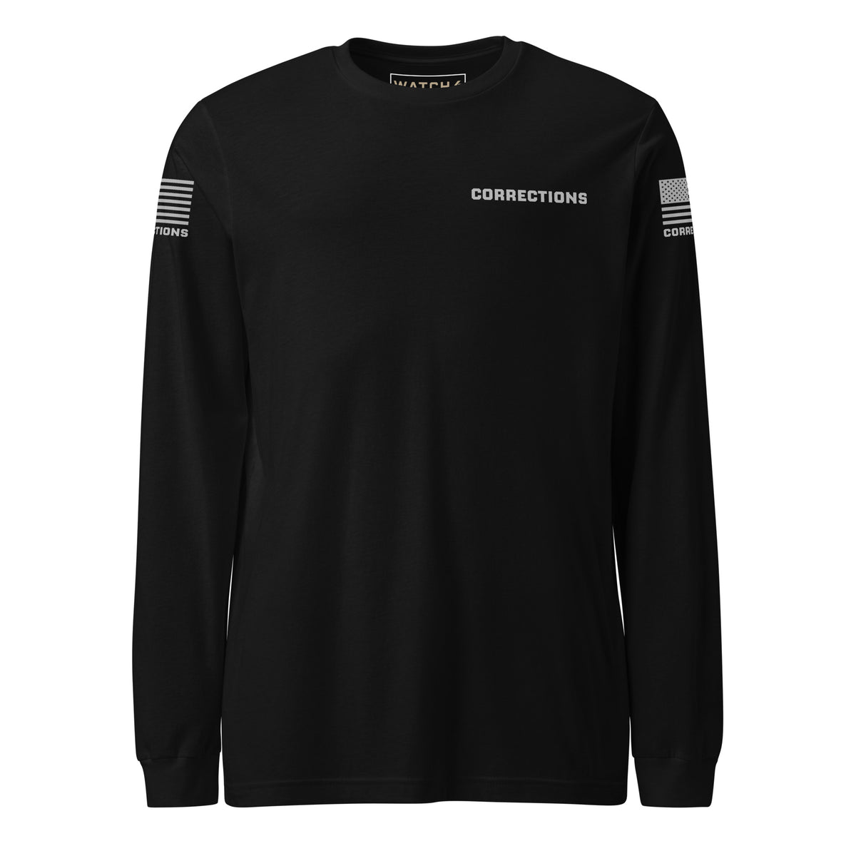 Corrections — Duty Wear Long Sleeve Shirt (Flag & Sleeve Identifier) — Black — Front view
