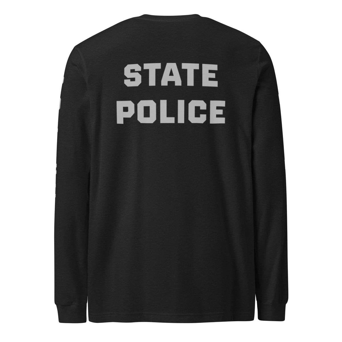 State Police — Duty Wear Long Sleeve Shirt (Full Sleeve Identifier) — Black Heather — Back view