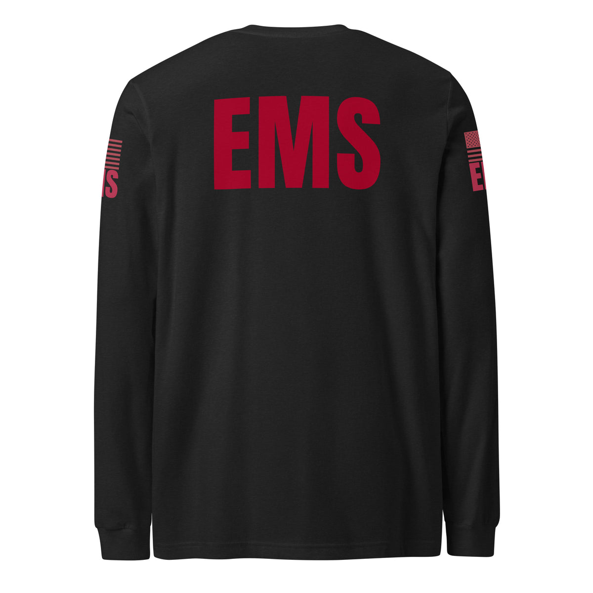 EMS — Duty Wear Long Sleeve Shirt (Flag & Sleeve Identifier) — Black Heather — Back view