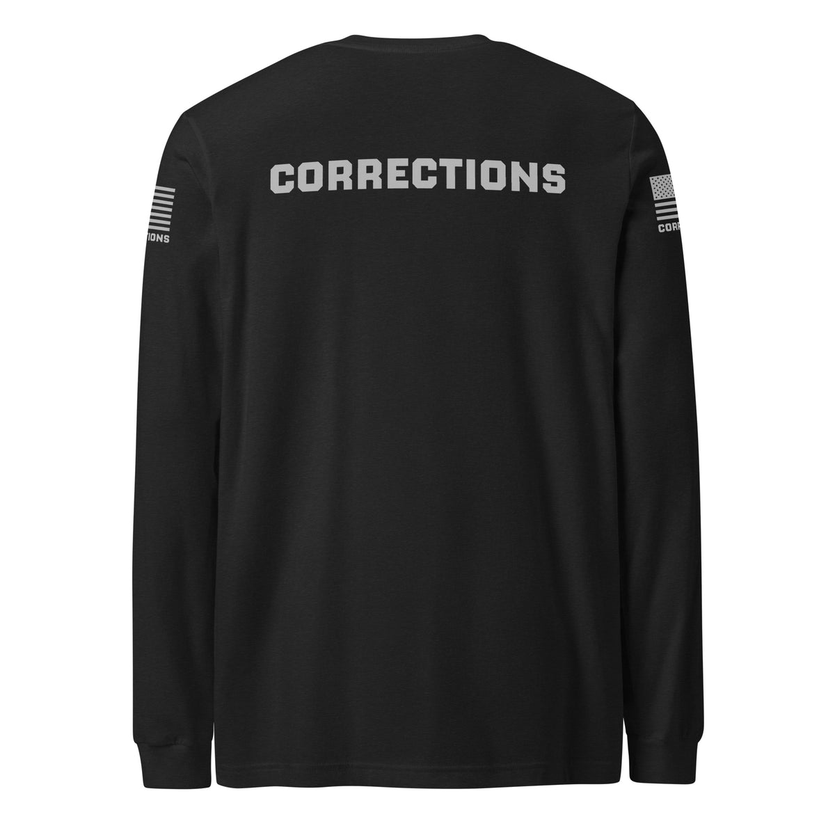 Corrections — Duty Wear Long Sleeve Shirt (Flag & Sleeve Identifier) — Black Heather — Back view