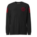 Fire Rescue long sleeve duty shirt with dual sleeve identifiers in Black Heather, front view