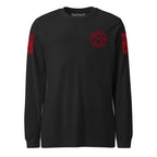 Fire Rescue long sleeve duty shirt with dual sleeve identifiers in Black Heather, front view