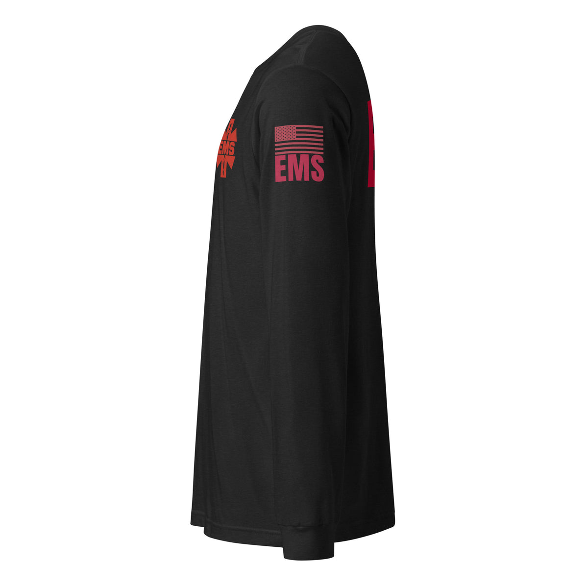 EMS — Duty Wear Long Sleeve Shirt (Flag & Sleeve Identifier) — Black Heather — Left-side view