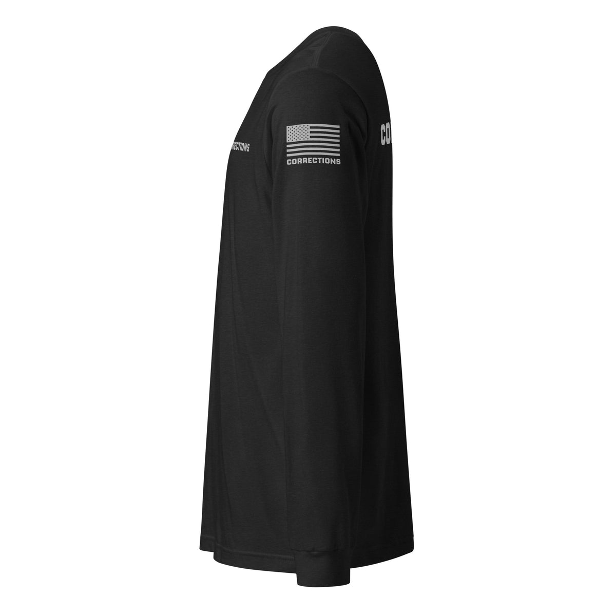 Corrections — Duty Wear Long Sleeve Shirt (Flag & Sleeve Identifier) — Black Heather — Left-side view