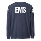 EMS — Duty Wear Long Sleeve Shirt (Flag & Sleeve Identifier) — Heather Navy — Back view