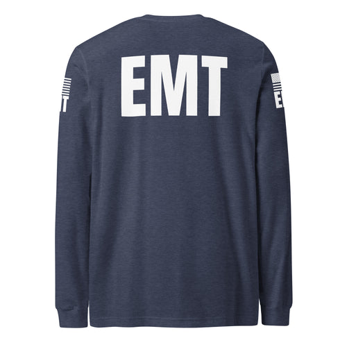 EMT — Duty Wear Long Sleeve Shirt in Heather Navy, back view