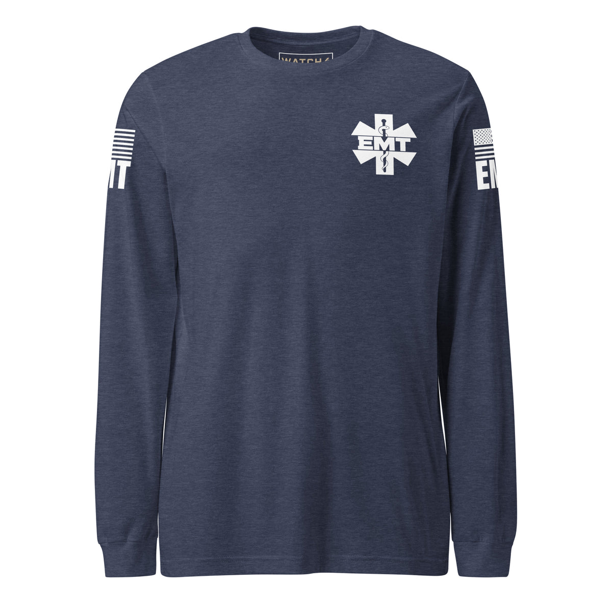 EMT — Duty Wear Long Sleeve Shirt in Heather Navy, front view