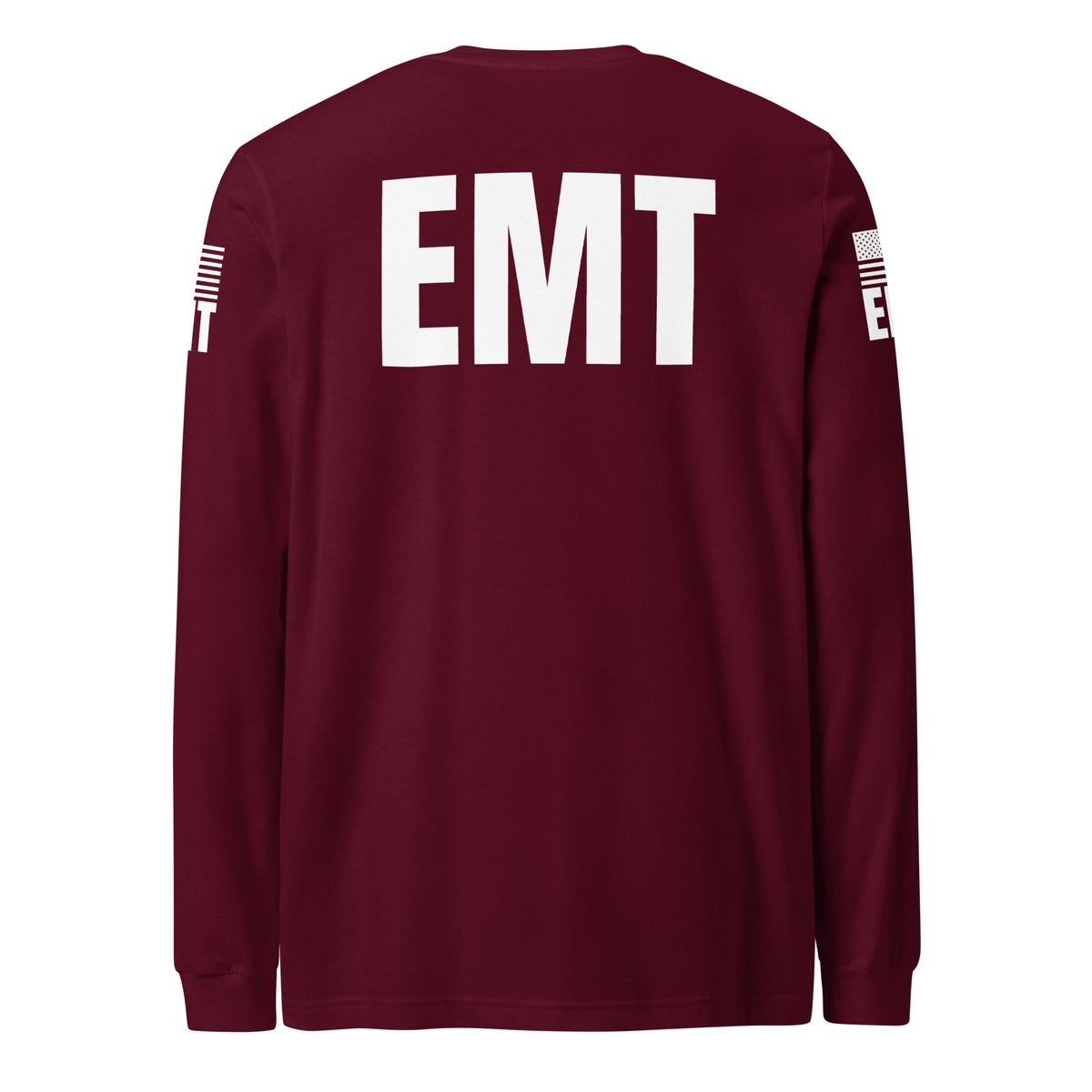 EMT — Duty Wear Long Sleeve Shirt in Maroon, back view