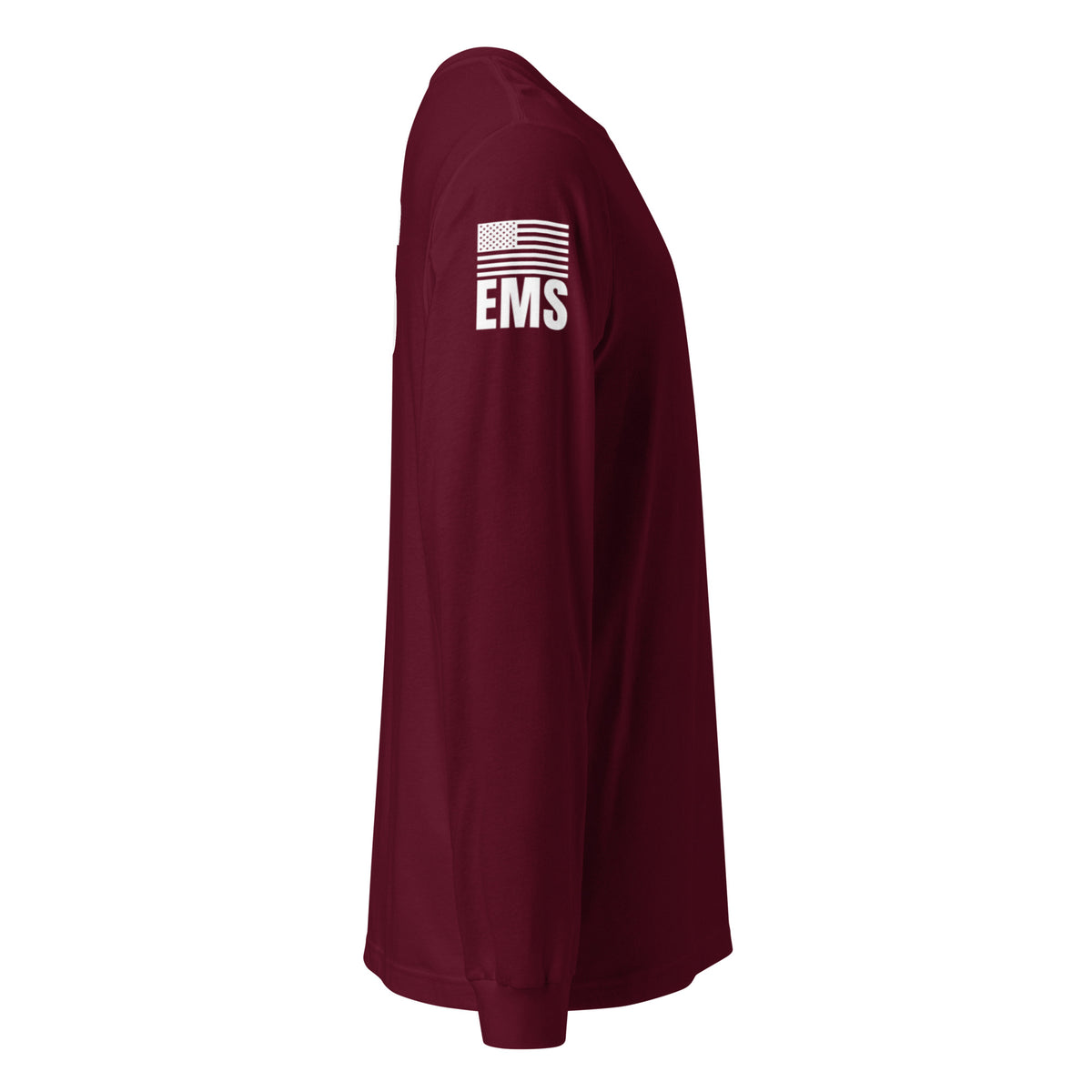 EMS — Duty Wear Long Sleeve Shirt (Flag & Sleeve Identifier) — Maroon — Right-side view