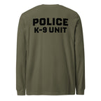 Police K-9 Unit long sleeve RAID shirt in Military Green, back view
