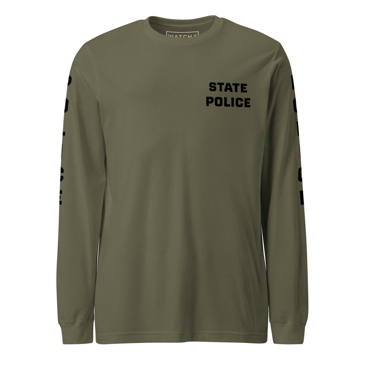State Police — Duty Wear Long Sleeve Shirt (Full Sleeve Identifier) — Military Green — Front view