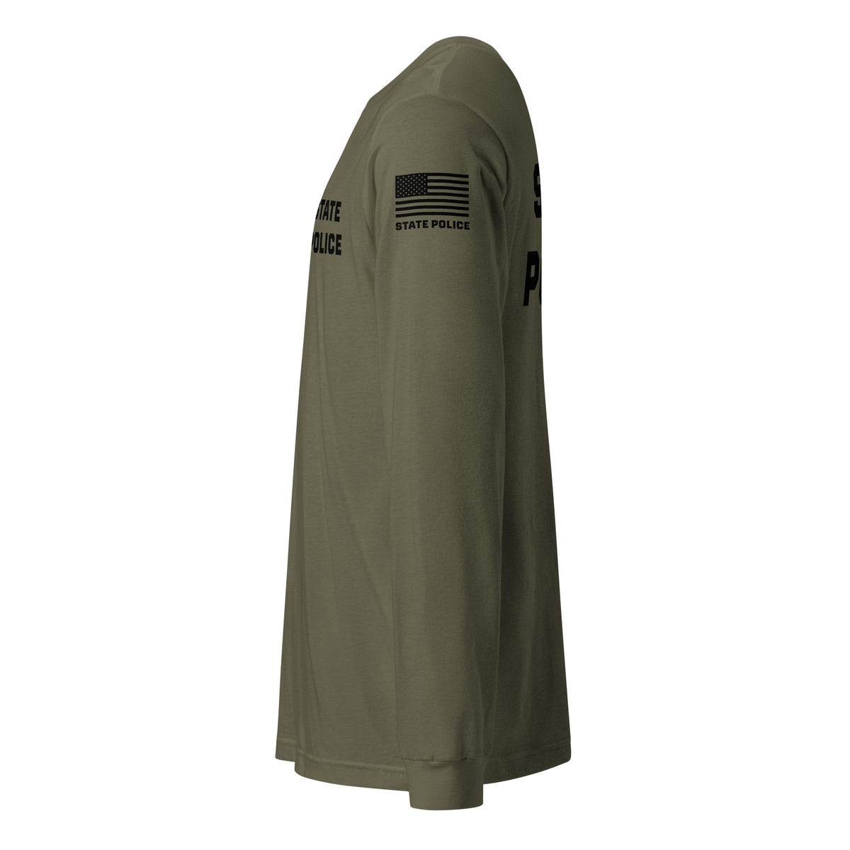 State Police — Duty Wear Long Sleeve Shirt (Flag & Sleeve Identifier) — Military Green — Left-side view