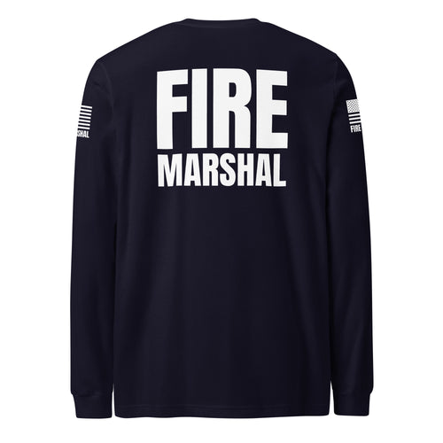 Fire Marshal — Duty Wear Long Sleeve Shirt — Navy, back view